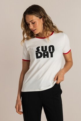 Top Semma Off-white/Rood