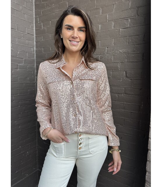 Blouse Sparkle Rose Goud
