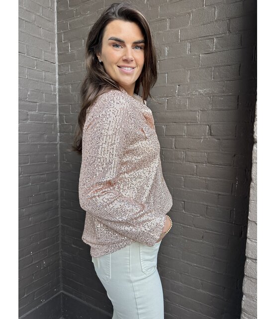 Blouse Sparkle Rose Goud