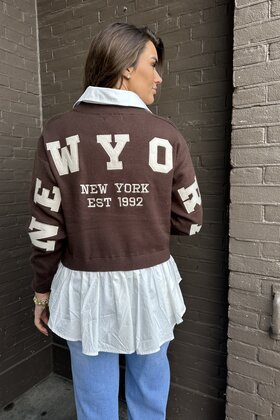 Trui /blouse New York bruin