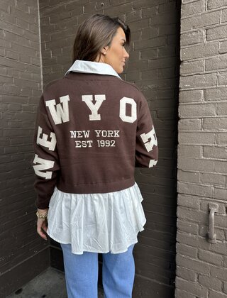 Trui /blouse New York bruin