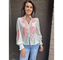 Blouse Olivia Wit/Roze