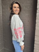 Blouse Olivia Wit/Roze