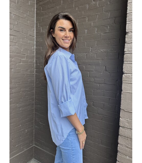 Blouse Yvon Streep Blauw