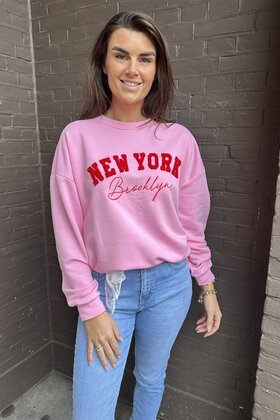 Trui brooklyn Roze