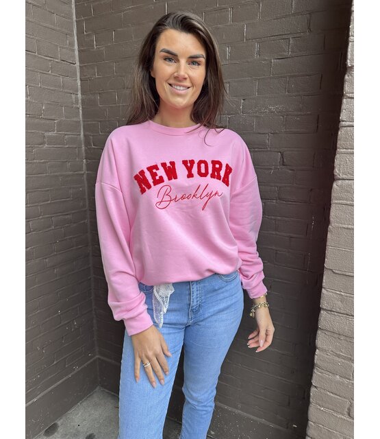 Trui brooklyn Roze