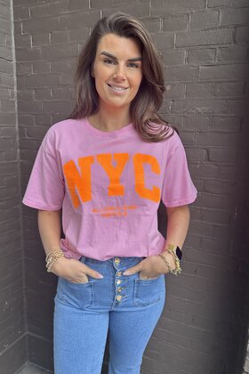 T-shirt NYC Roze