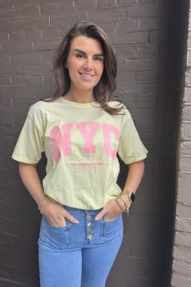 T-shirt NYC geel