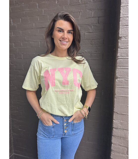 T-shirt NYC geel