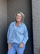 Blouse Hart studs blauw