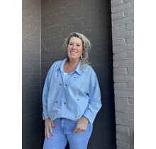 Blouse Hart studs blauw