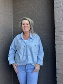 Blouse Hart studs blauw