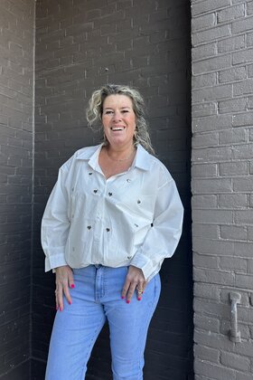 Blouse Hart studs wit