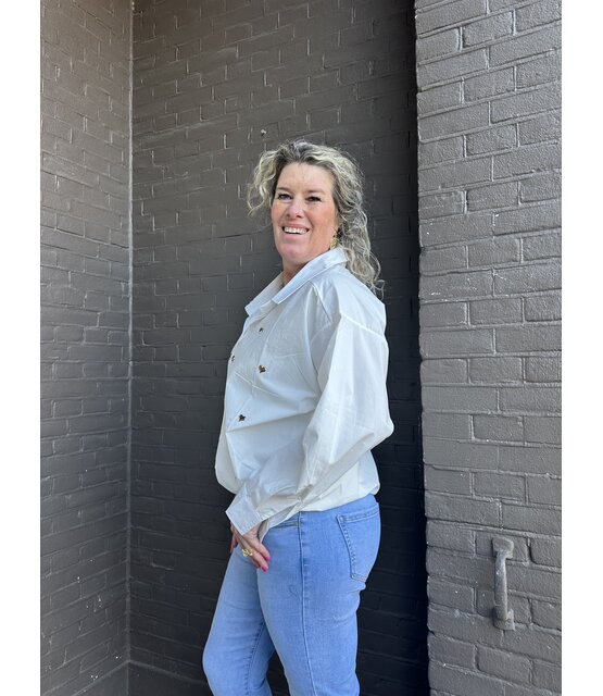 Blouse Hart studs wit