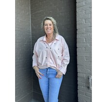 Blouse Hart studs roze