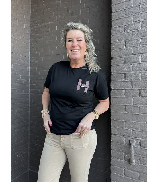 T.shirt H zwart