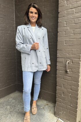 Blazer Hart Studs Blauw