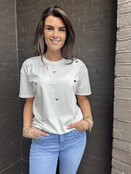 T-shirt Hart Studs Wit