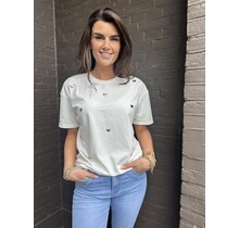 T-shirt Hart Studs Wit