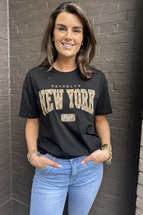 T-Shirt New York Zwart