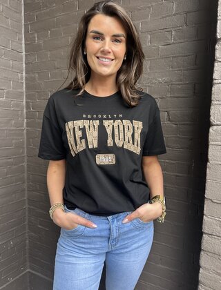 T-Shirt New York Zwart