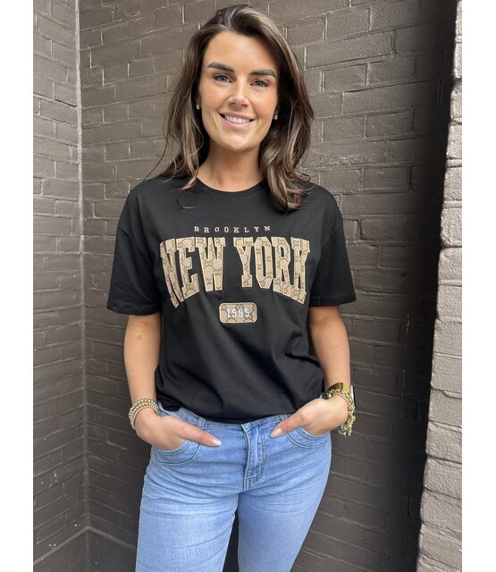 T-Shirt New York Zwart