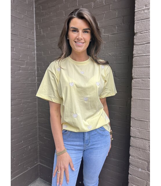 T.shirt Hart Geel