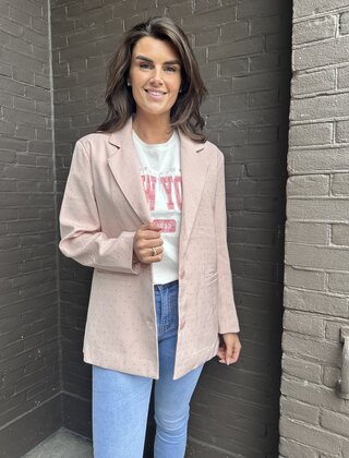 Blazer Strass Roze