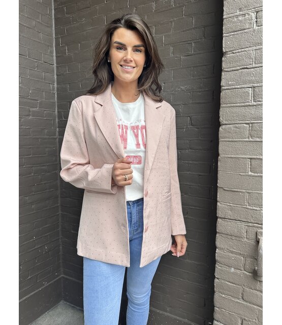 Blazer Strass Roze