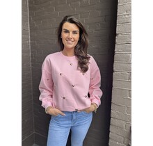 Trui Hart Studs Roze