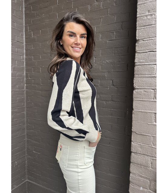 Trui Suvi Zwart/taupe