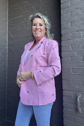 Blazer Hart studs roze