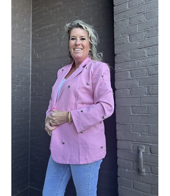 Blazer Hart studs roze