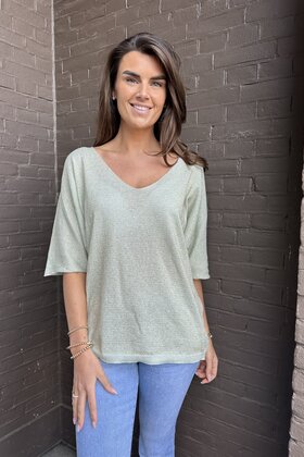 Top Linda Glitter Mint