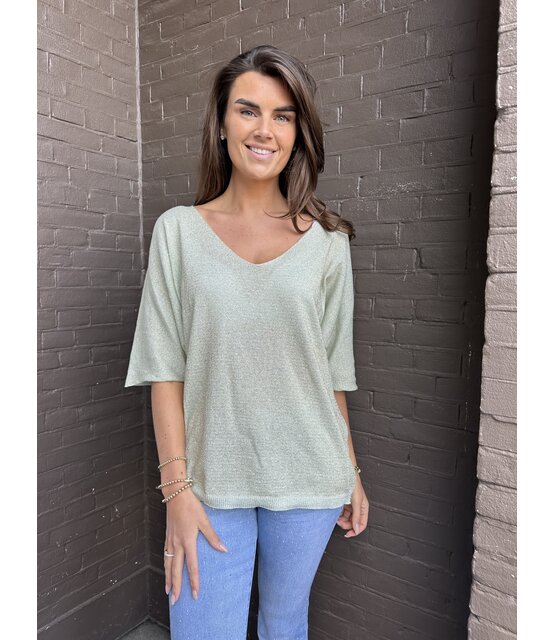 Top Linda Glitter Mint