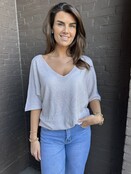 Top Linda Glitter Goud/beige