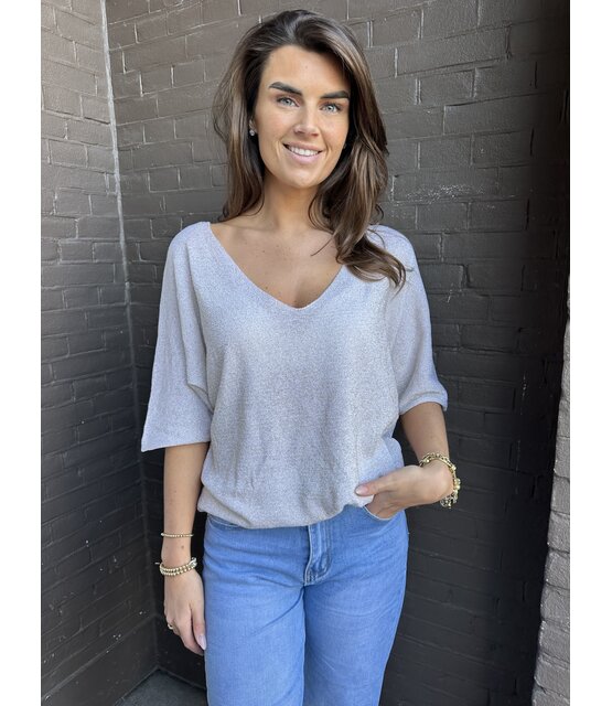 Top Linda Glitter Goud/beige