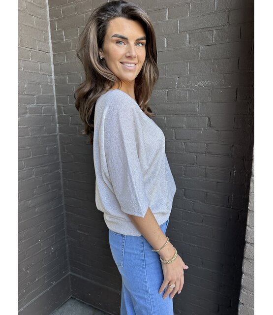 Top Linda Glitter Goud/beige