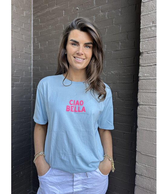 T-shirt Ciao Bella Blauw