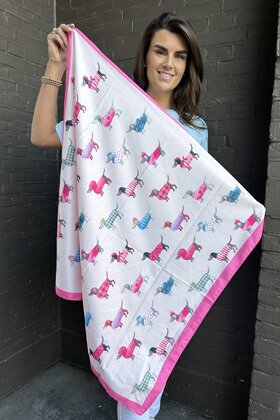 Sjaal Teckel Roze