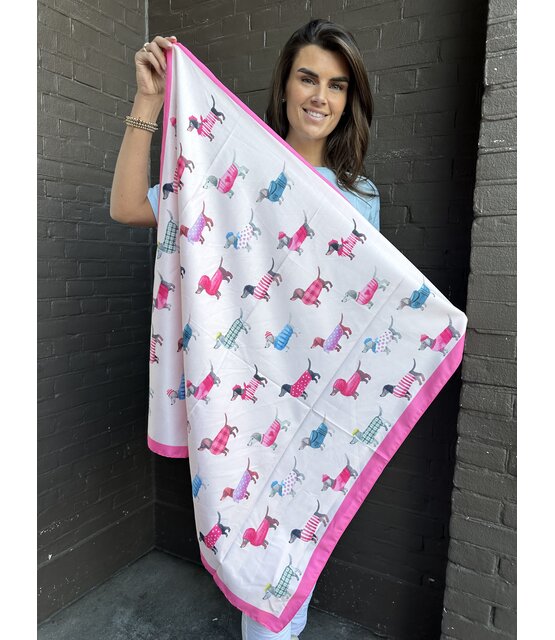 Sjaal Teckel Roze
