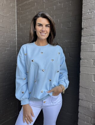 Trui Hart Studs Blauw