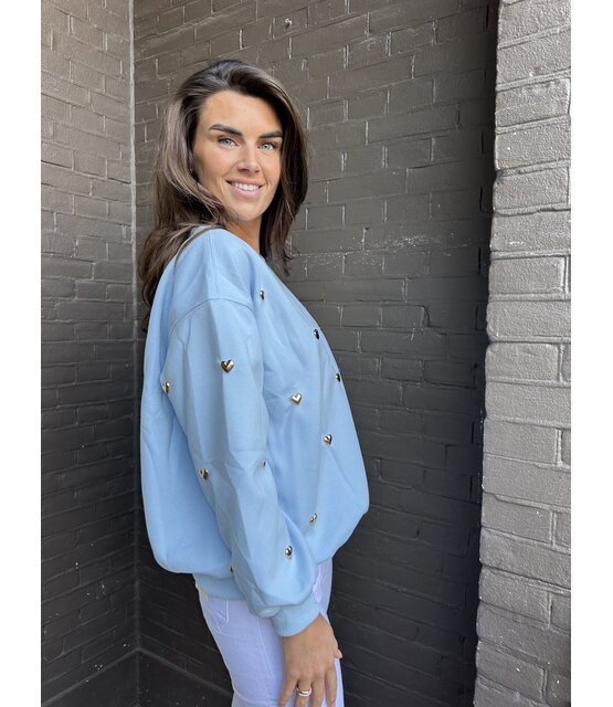 Trui Hart Studs Blauw