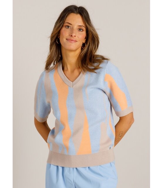 Top Vilou Blauw/Oranje
