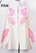 Blouse Flower Ecru/Pink
