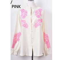 Blouse Flower Ecru/Pink