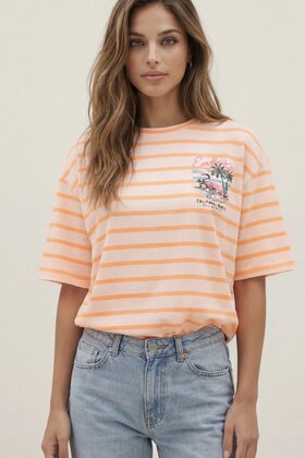 T-shirt California Abrikoos