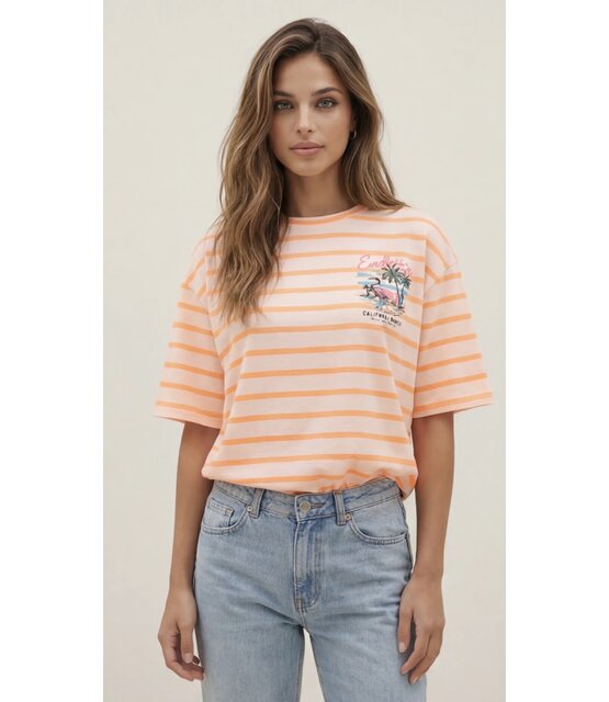 T-shirt California Abrikoos