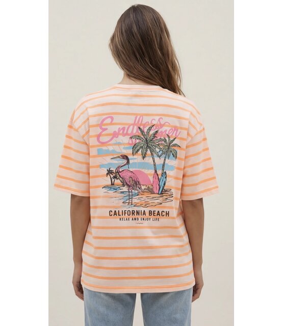 T-shirt California Abrikoos