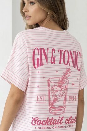 T-shirt Gin Tonic Roze